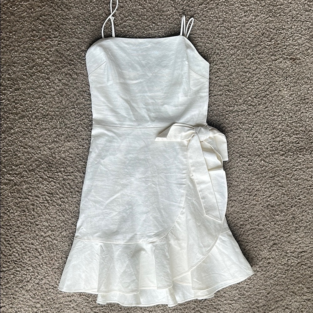 Express White Ruffled Tiered Mini Sundress